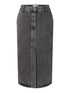 Selected Femme cali midi dark grey denim rok